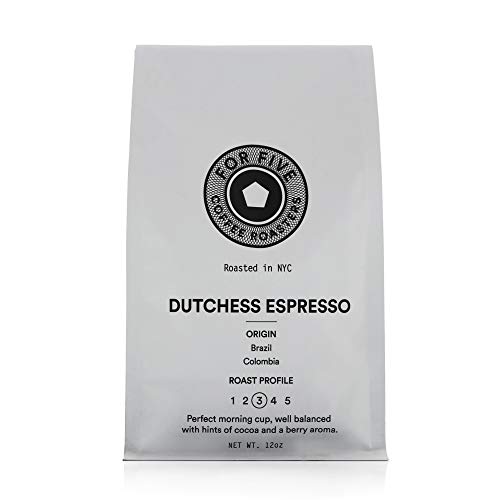 precision coffee roaster - For Five Coffee Roasters - Roasted In NYC - Dutchess Espresso Medium Roast (Origin: Brazil & Columbia), Whole Bean 12 oz