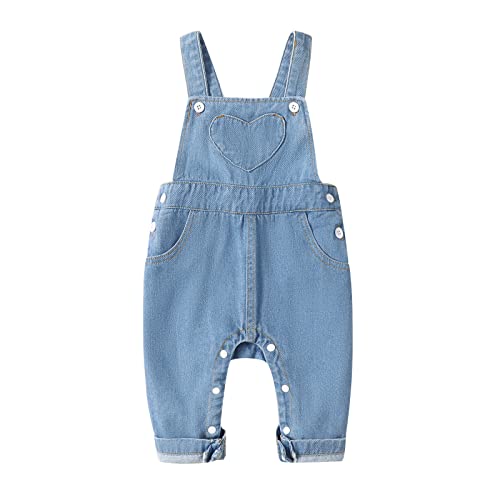 Purskyy BCBL-90-0176 Baby Girls Overalls Jumpsuit Baby Denim Romper Outfits Infant Girls Jeans Jumper Bodysuit Newborn Jeans Overalls Baby Girls Bell Bottoms Playsuit cover