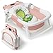 DEANIC Faltbare Baby Badewanne, Babybadewanne Neugeborene von 0-24 Monaten Geeignet, Portable Baby Bathtub Nimmt Keinen Platz Weg, Baby Wanne (Rosa)