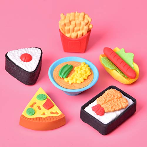 Fun Little Toys 60 Pcs Fun Erasers For Kids Japanese Mini Novelty Food Erasers Bulk Tiny Take Apart Puzzle Erasers Valentines Day Gifts For Kids Desk Pet Accessories Classroom Prizes Treasure Box #TOP1
