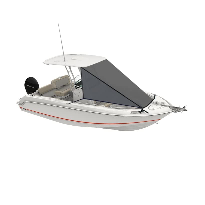 Oceansouth T-Top Bow Shade - Easily Attached and Removed (Gray, Length 8' x Width 9.5')