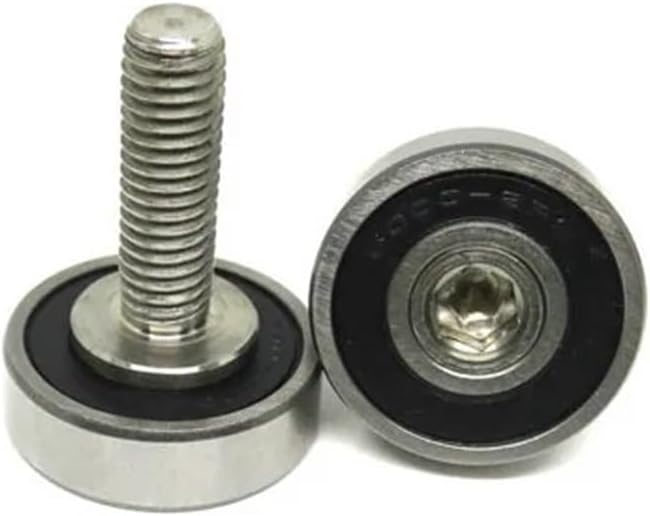 1 piece 24mm diameter 609 thread bearing M8x24 metal screw bearing JS60924-7C3L10M8 24mm outer diameter stainless steel bolt cable pulley screw M8 (Color : JS600128-8C5L12M10, Size : 1Pcs)