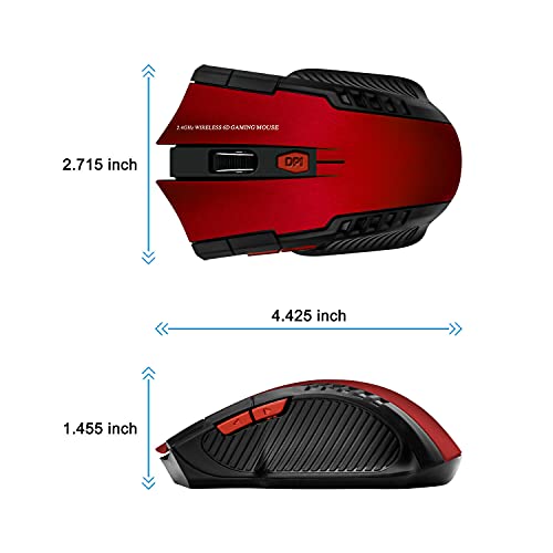 Sanoxy 10M 2.4Ghz Wireless Cordless Gaming Mouse Mice Usb Receiver-Red #TOP3