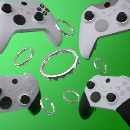Image of eXtremeRate Replacement Accent Rings for Xbox Elite Series 2 | for Xbox One Elite | for eXtremeRate ASR Version Shell for Xbox Series X /S Controller - Chrome Silver