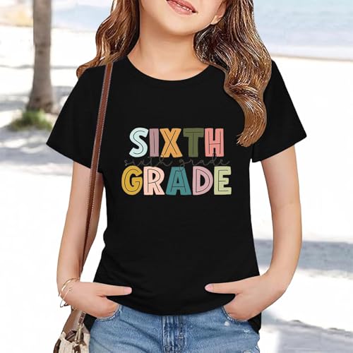 T-Shirt Teacher Shirt Kids Girls First Day of School Shirts Casual Short Sleeve Back to School Tee Tops4