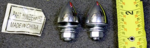 10X 1/4" X 20 Coarse Chrome Bullet Krommett Krommet License Plate Fastener #TOP2