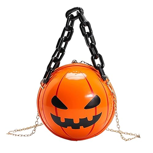 Bolso de mano de Halloween con forma de calabaza tradicional y detalles en naranja 16