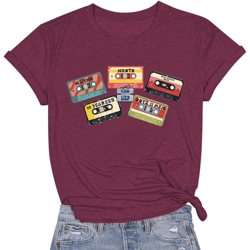 Retro 90s Cassette Tape T-Shirt Vintage 90s Shirts for Women R&b Cassette Tape Tee Tops