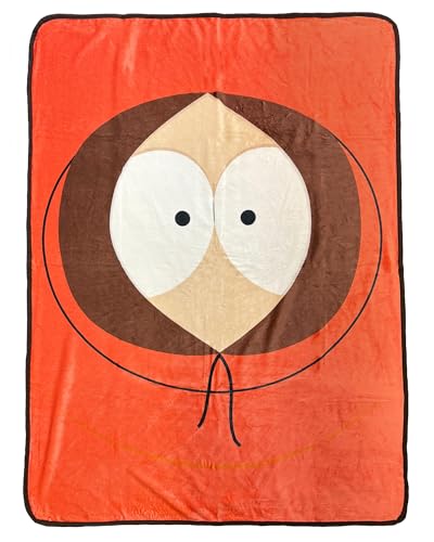 Surreal Entertainment South Park Blanket Kenny Allover Orange Parka Design Plush Fleece Throw 46 x 60