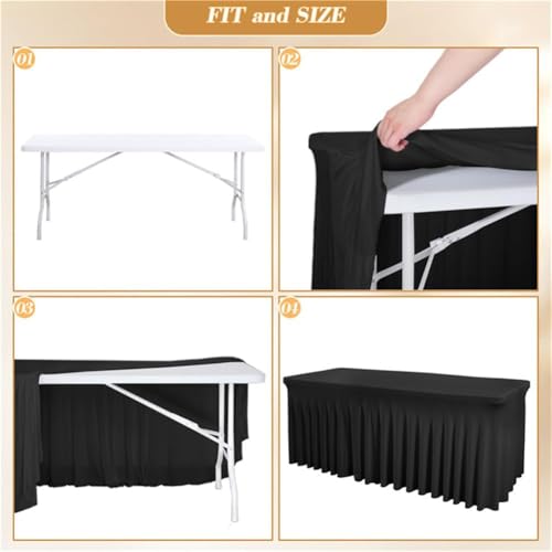 Nappe extensible pour mariages et réceptions d'hôtel 8ft verte - 4