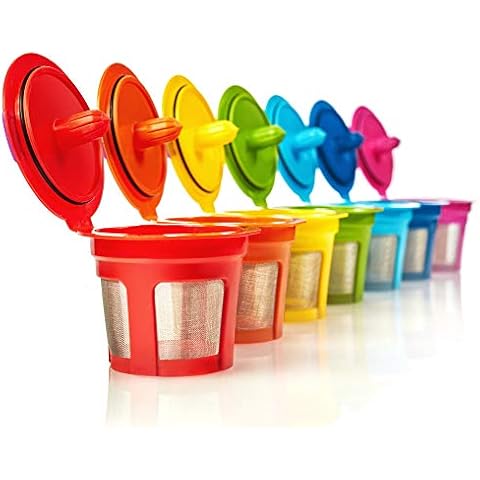 7 Reusable K Cups for Keurig - Universal Fit 1.0 & 2.0 Keurig Coffee Makers - 7 Colors Refillable Kcups Coffee Filters for all Keurig Brewers Family Cover