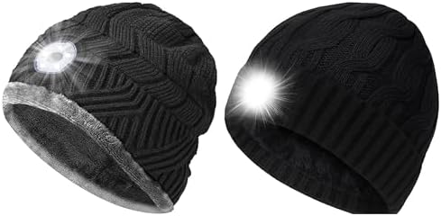 HIGHEVER 2 Packs LED Beanie Hat with Light image 2