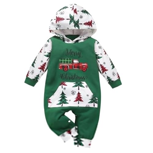 Hifot Baby Weihnachtsoutfit Komplettset - Santa Jacke + Hose + Mütze + Gürtel Für Jungen & Mädchen