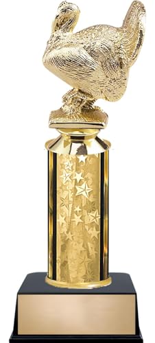 Crown Awards Thanksgiving Turkey Bird Trophies Gold Stars Thanksgiving Turkey Bird Trophy with Custom Engraving Prime