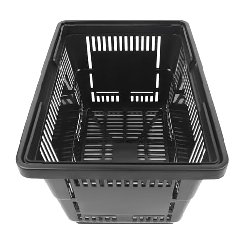 Cestas de compras apilables portátiles con asas, ideales para supermercados y tiendas minoristas, diseño abierto para un fácil acceso
