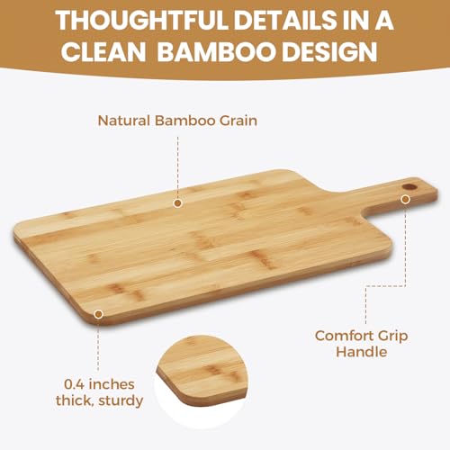 Pack de 10 tablas de cortar de bambú para cocina, tablas para charcutería de 40,5 x 20,3 x 1,0 cm, con papel pergamino, bandeja de madera para servir quesos, pan y aperitivos miniatura 6
