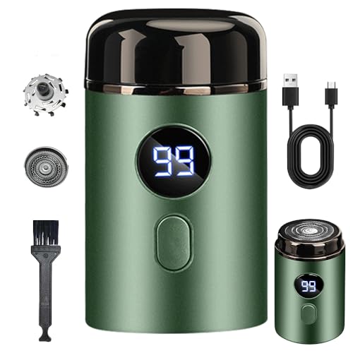 Mineup Maquinilla de Afeitar Eléctrica para Hombres, Mini afeitadora eléctrica, Afeitadora Eléctrica de Viaje,En Seco y En HÚmedo, USB afeitadora recargable, Apta para El Hogar y los Viajes