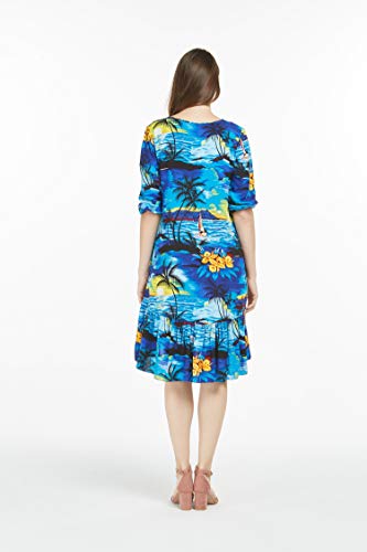 Image of Hawaii Hangover Family Matching Hawaiian Clothes, Sunset Blue