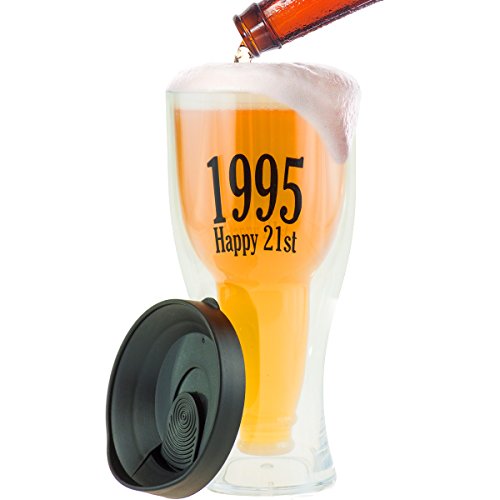 21st Birthday Beer Tumbler - Shatter Proof Insulated Glass