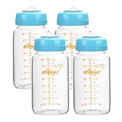 [Pack of 4] Blue Lids - 8 Ounce Borosilicate GLASS Bottle