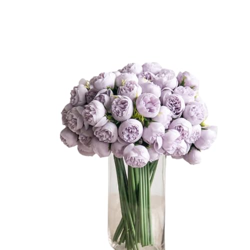XIZHI Bouquet de 18 pièces de fleurs artificielles Renoncule - 30 cm et 54 têtes de fausses...