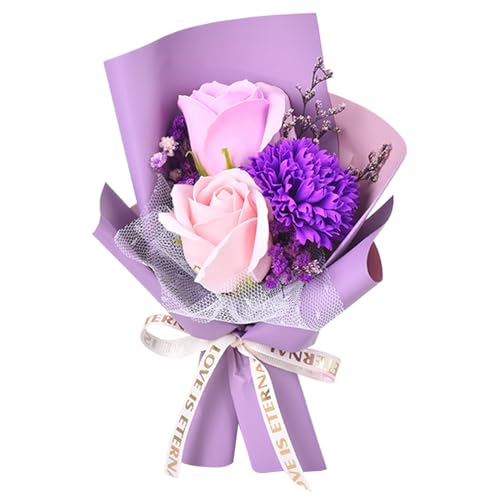 Bouquet di Sapone Artificiale di Rose conservate, Elegante Composizione Floreale
