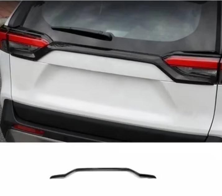 Difusor Trasero para Toyota para RAV4 para RAV 4 XA50 2019 2020 Cubierta Tapa Maletero Superior Trasero Embellecedor Fibra Carbono Tira Protección Difusor Alerón Parachoques(ABS Black)