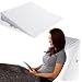 Hermell Slant Foam Wedge Cushion, Respiratory Relief, Leg Pain Relief, Ankle Pain Relief, Foot Pain Relief, Removable Cover - White