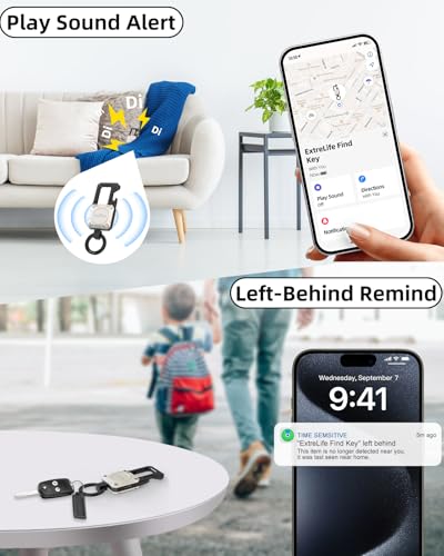 Image of ExtreLife Keychain, Works with Apple Find My, Bottle Opener, Carabiner Car Key Chains with Gps Tracker