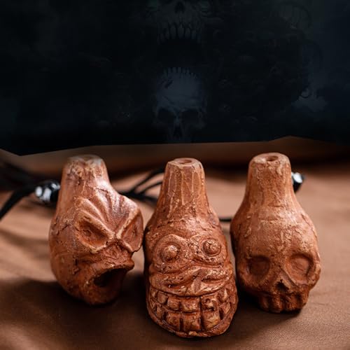 Aztec Death Whistle, Up To125+ Decibels Loud Real Screaming Aztec Death Whistle Loudest, Real Screaming Aztec Death Whistle Authentic Human Sounding Screams Aztec War Whistle (Style02)