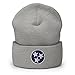 Tennessee Flag Hat (Embroidered Cuffed Beanie) Heather Grey