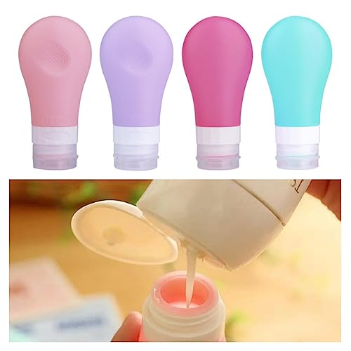 MYHJL 4 Pack Travel Bottles for Toiletries Cosmetic Container Kits Travel Sub-Bottling Shampoo Shower Gel Set Bottle Travel Wash Bag Lotion Bottle (Set-D)