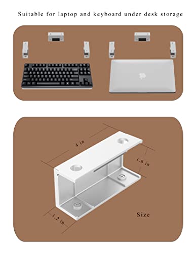 Image of Under desk laptop drawer with adhesive and screw for MacBooks, keyboard, routers, modems, cable box, network switch and more (White)