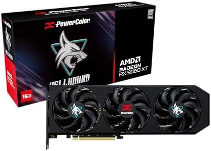 Powercolor Radeon RX 9060 XT HellHound OC 16GB GDDR6 Graphics Card