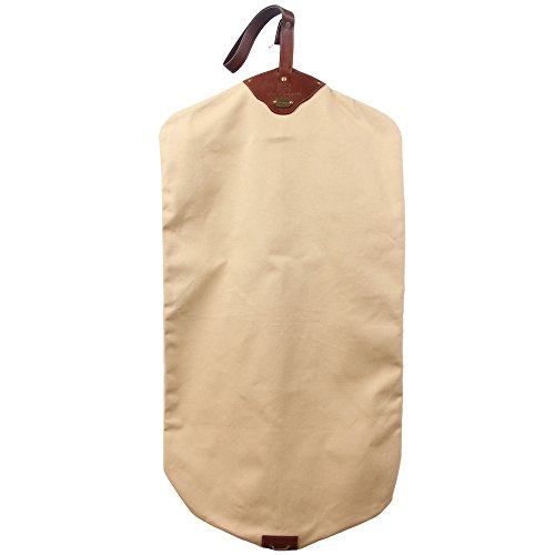 Col. Littleton Garment Bag | Khaki | Cotton | Canvas | Leather Trim | Suit Carrier | Made In Usa Gift Idea #TOP1
