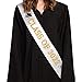 White "Class of 2019" Graduation Sash | Gold Glitter Letter Graduate Satin Sash | Funny Graduation Gifts for Boy or Girl| 2019 Graduation Celebration Party Supplies