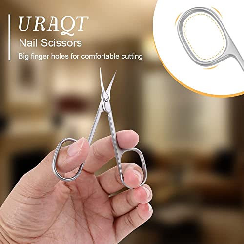 URAQT Nagelschere Hautschere, Nagelhautschere Nagelscheren Nagelhautzange aus Rostfreiem Edelstahl, Baby Fingernagelschere mit Gebogener Spitze, Nail scissors für Fuß und Fingernägel