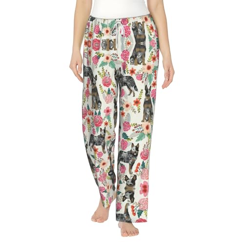 Pantalon de pyjama ample et fluide à motif floral multicolore pour femme active