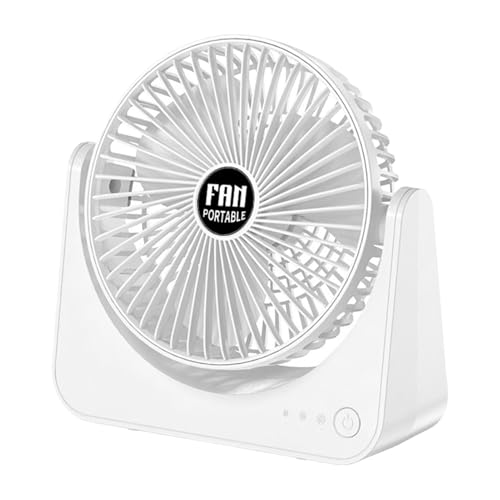 Genérico Ventilador De Escritorio – Portátil De 6 Pulgadas USB Con Batería 3000mAh | 10 Horas Inalámbrico, 3 Velocidades Silenciosas | Para Oficina, Viajes, Hogar, Escuela, Dormitorio, Camping &