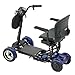 All-Terrain 4-Wheel Foldable Electric Scooter Lightweight Folding Mobility Scooter for Adults & Seniors, 25Miles Long Range, 15.6AH Lithium Battery, 3-Speed Mode, Max Load 300lbs (Standard Blue)