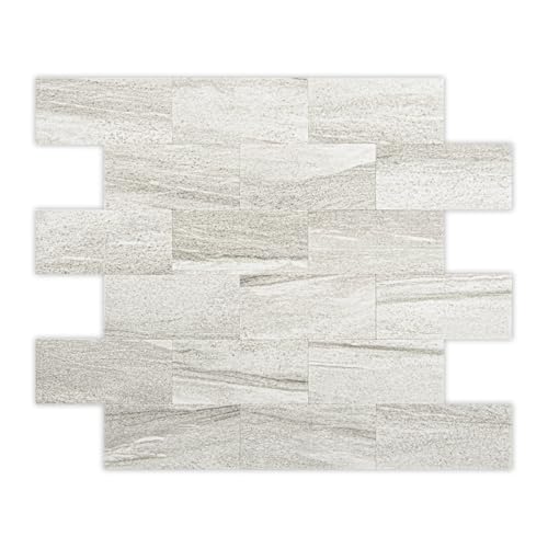 Image of Art3d Peel and Stick Backsplash, Stick on Wall Tile, 10-Pack, Biege Marble