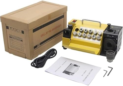 Portable Drill Bit Sharpener - 95° to 135° Adjustable Angle, 11 Collets, 4400 RPM, Perfect for Carbide Bits, Efficient Grinding Tool for DIY & Professionals