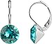 Produktbild petra kupfer Damen Ohrringe Ohrhänger Rivoli 1 Swarovski®-Kristall 9 mm Türkis Blue Zircon Versilbert hk39tb-blue-zircon