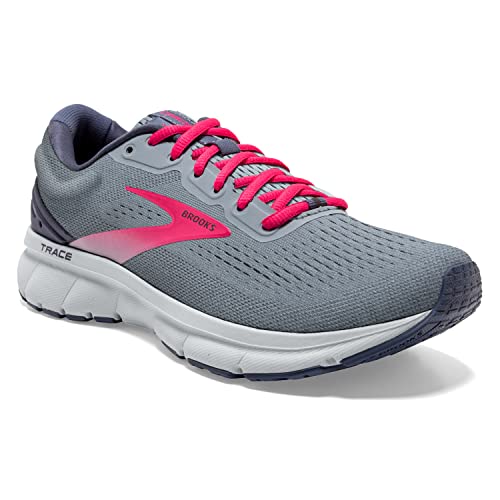 Brooks Women's Trace Neutral Running Shoe - Grey/Nightshadow/Raspberry - 8.5