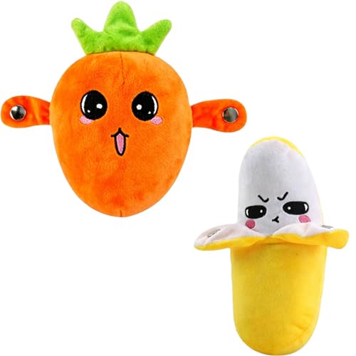 FYKTIK Interactive Music Plush Toy, Musical Stuffed Animal with Piano Sounds, Sensor Activated Plush Toy with Fruit and Metronome Music, Educational Musical Toy for Toddlers and Kids (2PCS-C)