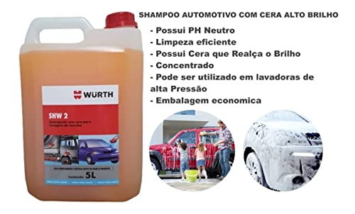 Shampoo Automotivo Com Cera SHW2 Wurth - 5L