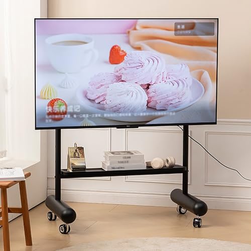 Soporte móvil para TV hasta 110 lb, ajuste altura, ruedas miniatura 1