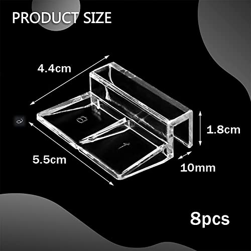 Acrylic Cover Clips For Aquariums,Fish Tank Acrylic Cover Clips,Cover Bracket for Fish Tank Aquarium,Fish Tank Glass Cover Clip,Fish Tank Acrylic Clips,Fish Tank Acrylic Support Holder,10mm,6 Pieces - Image 2
