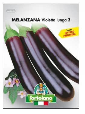 Sementi orticole di qualità l'ortolano in busta termosaldata (160 varietà) (MELANZANA VIOLETTA LUNGA 3)