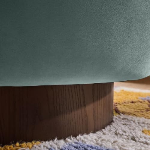 Image of Kingsman Furnitures Nova Swivel Accent Arm Chair for Home | Bedroom, Living, Dining & Drawing Room | Ultra Soft and Comfortable (Steel Grey Blue)
